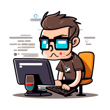 Illustrated developer avatar used by Grow With Ukesh